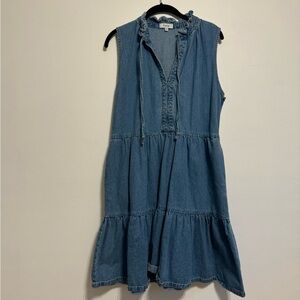 Fate Denim Tiered Swing Dress || SZ L